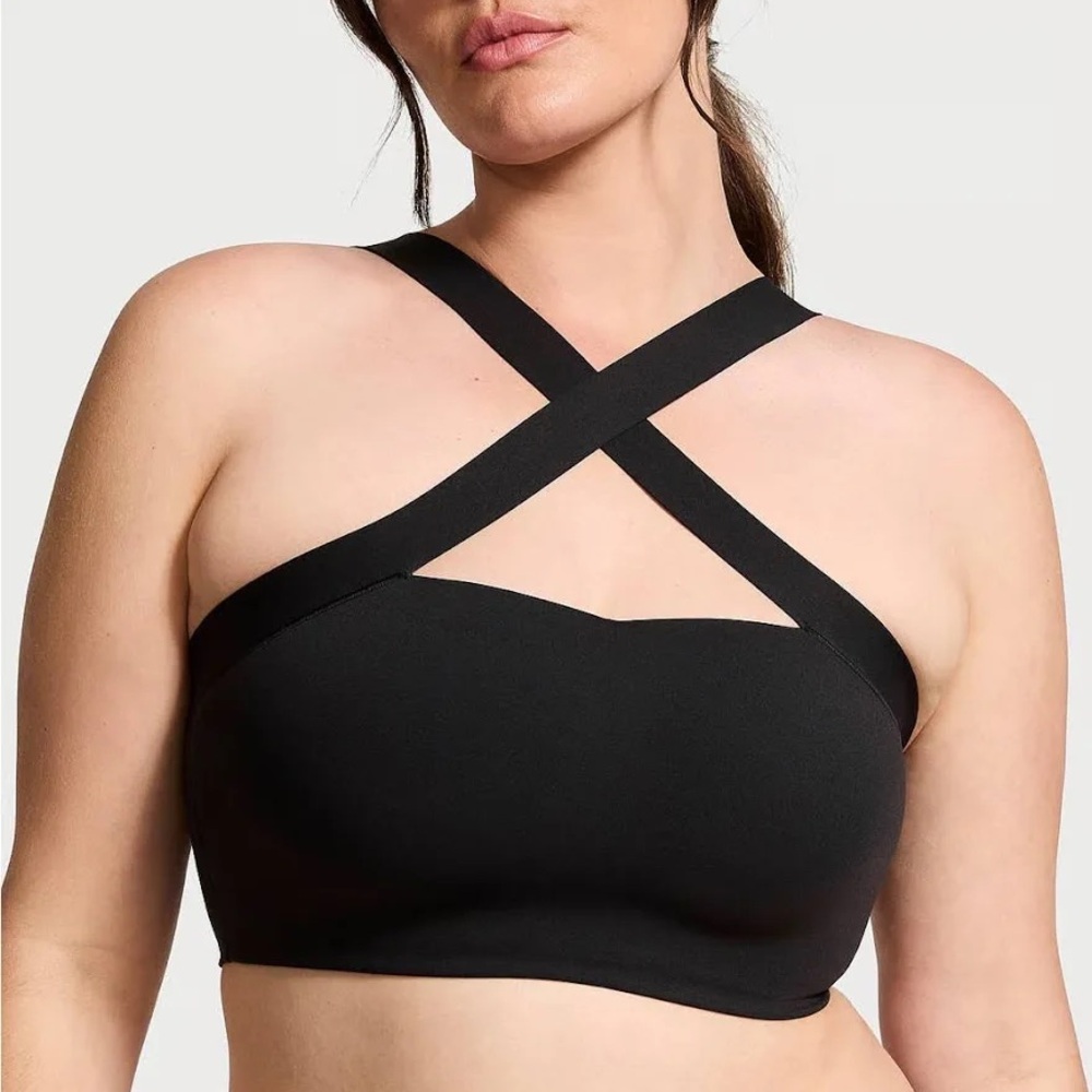 Victoria’s Secret Cross -Strap Bandeau Sports Bra | Black | Sz Medium